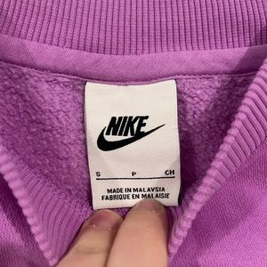 Girls Nike Fleece Club Oversized Crewneck - Purple